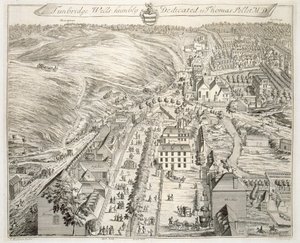 Tunbridge Wells，来自肯特郡的“三十六个不同的贵族和绅士座位”，作者：Thomas Badeslade（1718-50），由Johannes Kip（c.1652-1722）镌刻，出版于1750年（en